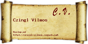 Czingl Vilmos névjegykártya